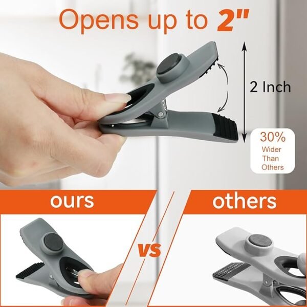 Chip Clips, Magnetic Bag Clips with Air Tight Seal for Food Storage (12 pieces) - Image 2
