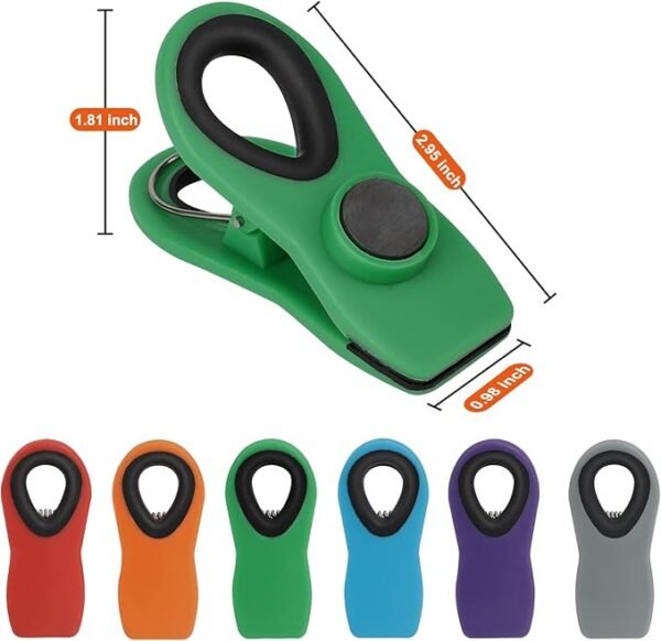 Chip Clips, Magnetic Bag Clips with Air Tight Seal for Food Storage (12 pieces) - Image 3