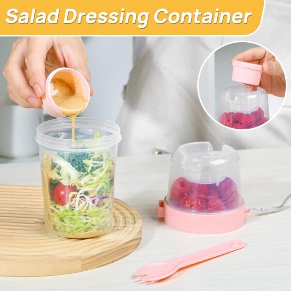 4 Pack 27oz Yogurt Parfait Cups with Lids and Spoons - Image 6