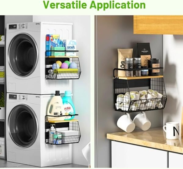 Magnetic Shelf for Fridge with Wood Lid, Fruit Potato and Onion Storage Bins - Image 3