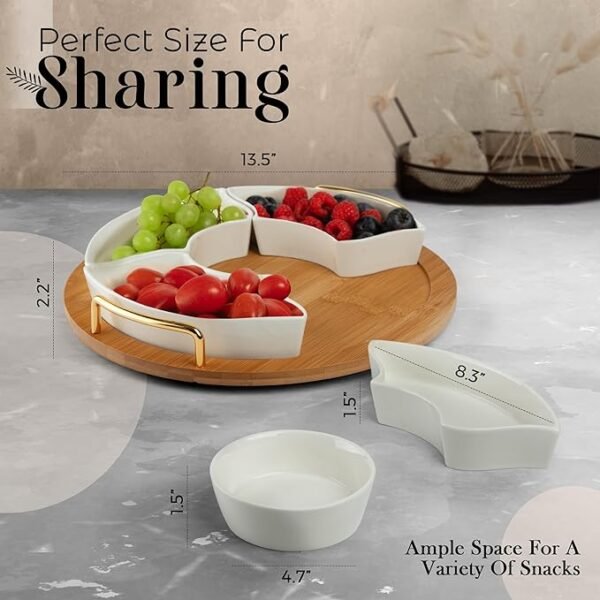 Chip and Dip Serving Set, 13.5" Serving Platters and Trays, Appetizer Serving Tray - Image 3